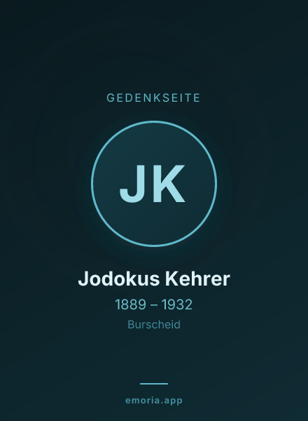 Gedenkportrait von Jodokus Kehrer