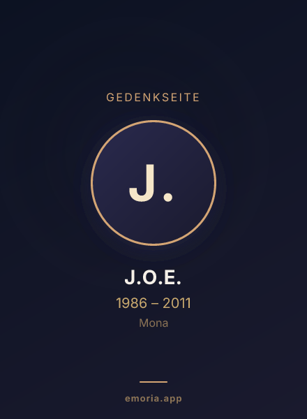 Gedenkportrait von J.O.E.