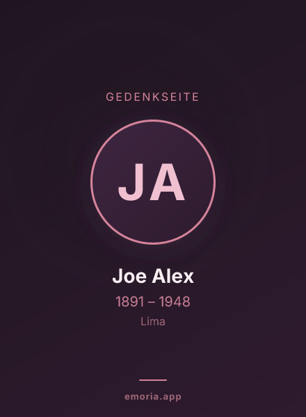 Gedenkportrait von Joe Alex