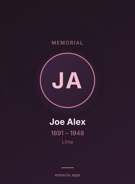 Memorial portrait of Joe Alex