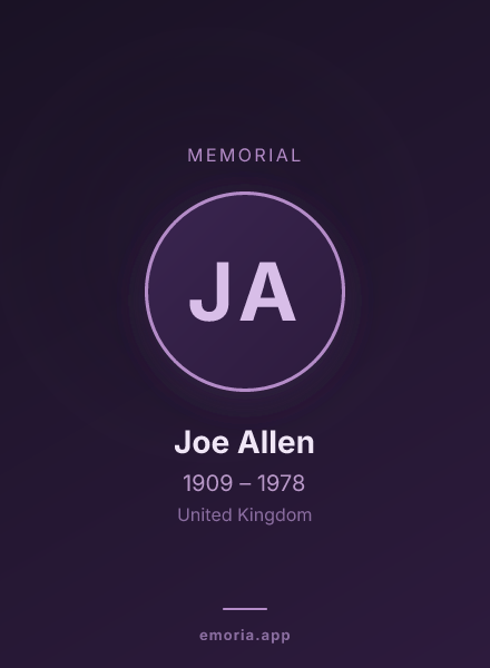 Memorial portrait of Joe Allen