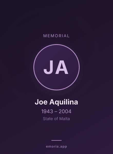 Memorial portrait of Joe Aquilina
