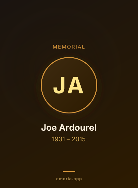 Memorial portrait of Joe Ardourel