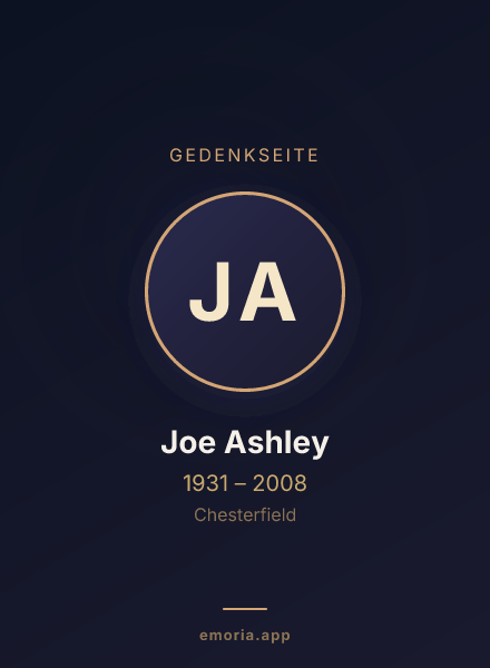 Gedenkportrait von Joe Ashley
