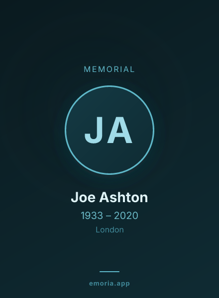 Memorial portrait of Joe Ashton