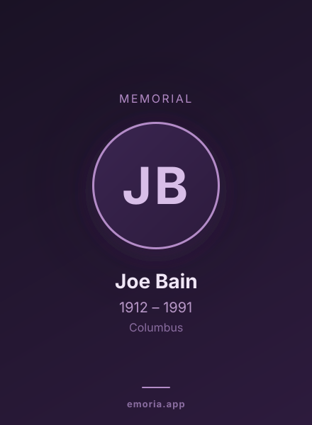 Memorial portrait of Joe Bain