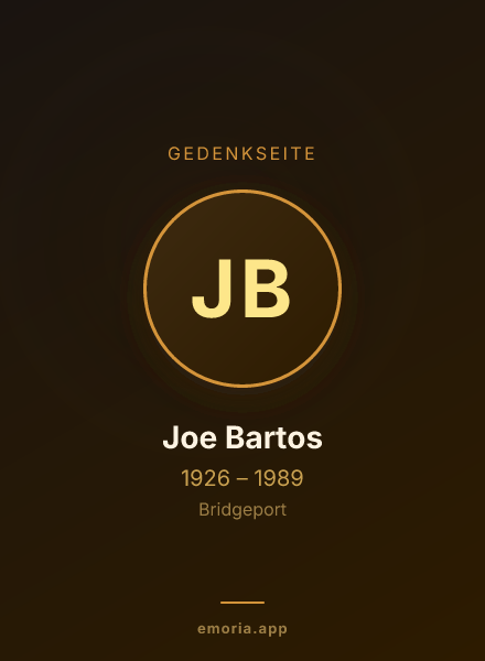 Gedenkportrait von Joe Bartos