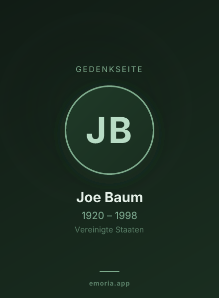 Gedenkportrait von Joe Baum