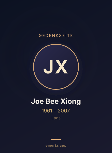 Gedenkportrait von Joe Bee Xiong