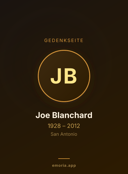 Gedenkportrait von Joe Blanchard
