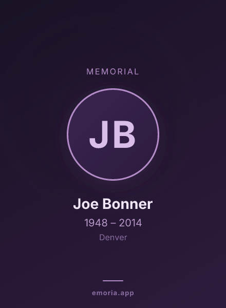 Memorial portrait of Joe Bonner