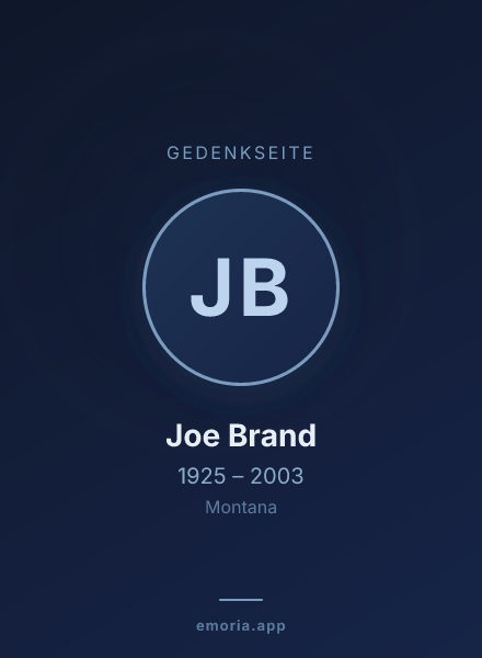 Gedenkportrait von Joe Brand