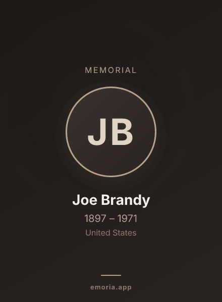Memorial portrait of Joe Brandy