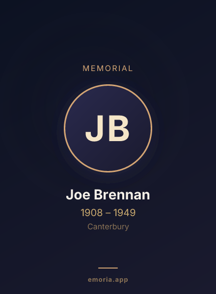Memorial portrait of Joe Brennan