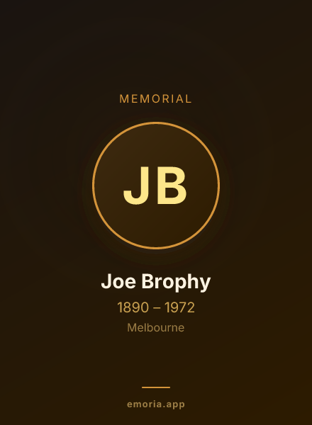 Memorial portrait of Joe Brophy