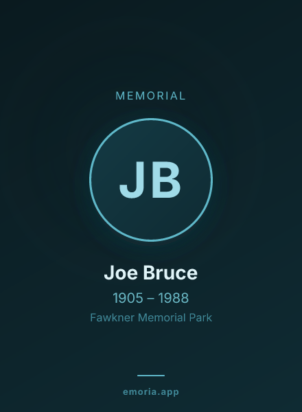 Memorial portrait of Joe Bruce