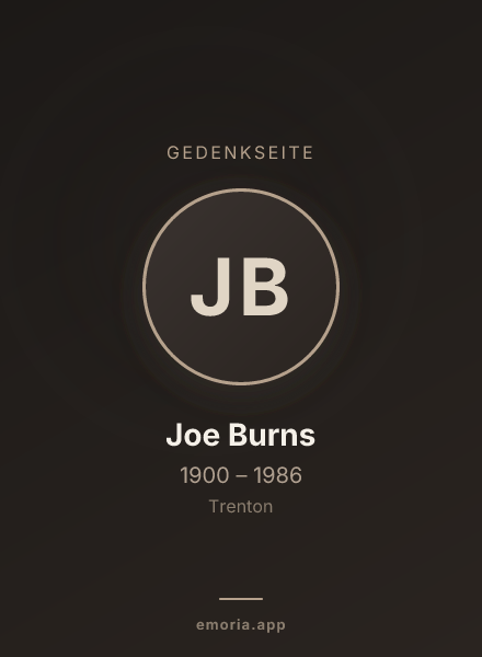 Gedenkportrait von Joe Burns