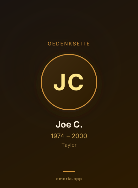 Gedenkportrait von Joe C.