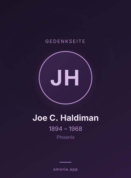 Gedenkportrait von Joe C. Haldiman