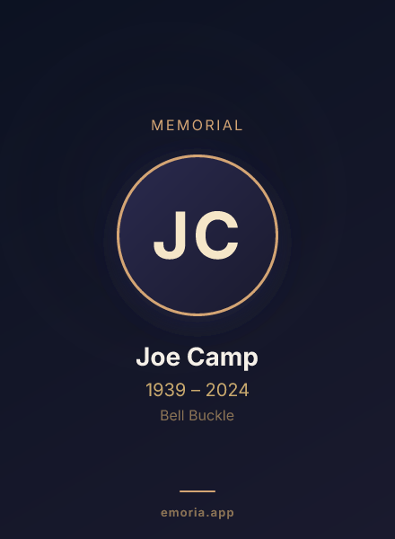 Memorial portrait of Joe Camp