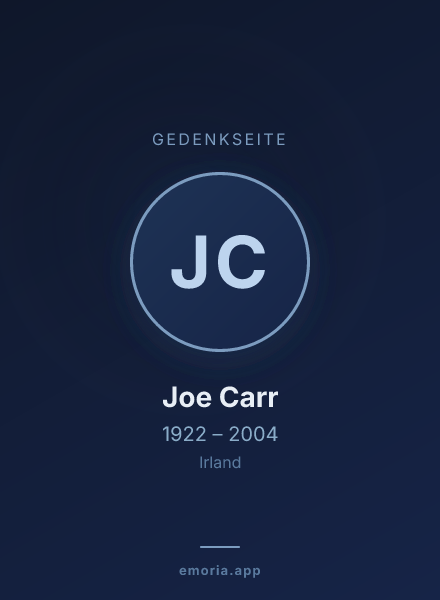 Gedenkportrait von Joe Carr