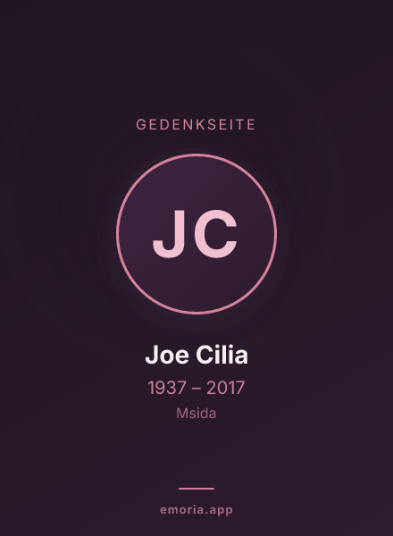 Gedenkportrait von Joe Cilia