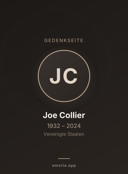 Gedenkportrait von Joe Collier