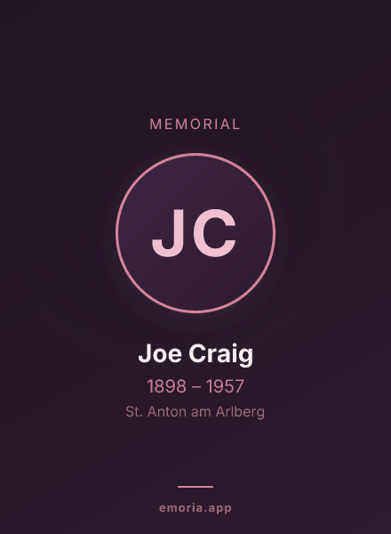 Memorial portrait of Joe Craig