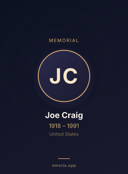 Memorial portrait of Joe Craig