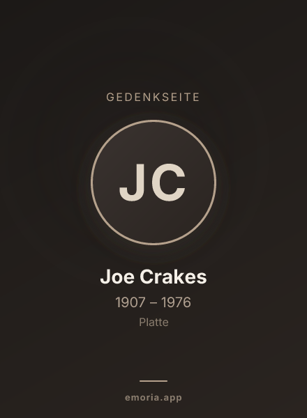 Gedenkportrait von Joe Crakes