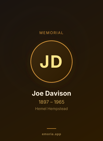 Memorial portrait of Joe Davison