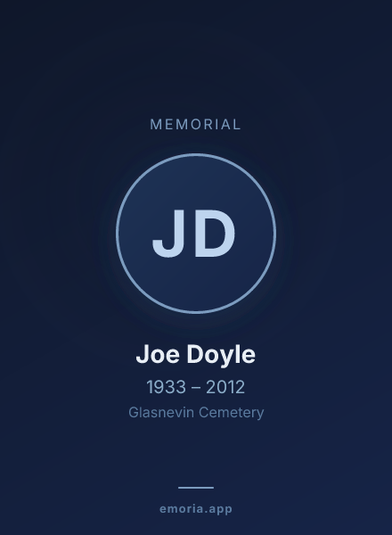 Memorial portrait of Joe Doyle