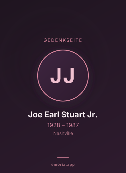 Gedenkportrait von Joe Earl Stuart Jr.