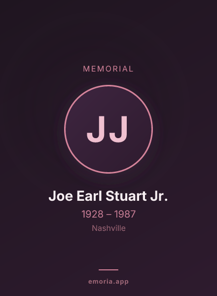 Memorial portrait of Joe Earl Stuart Jr.