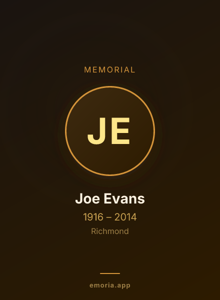 Memorial portrait of Joe Evans