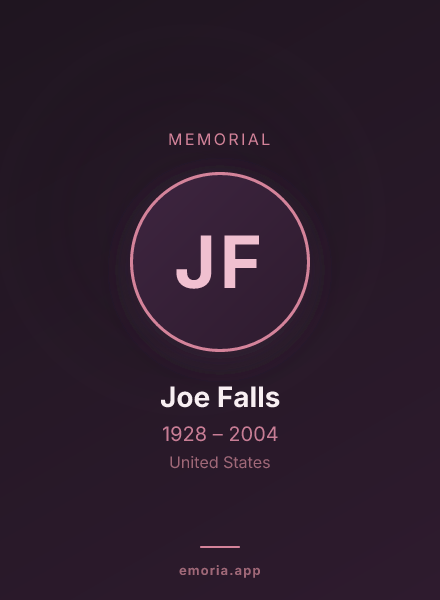 Memorial portrait of Joe Falls
