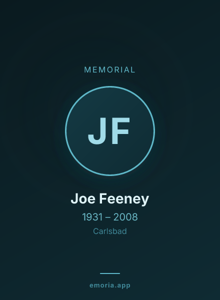 Memorial portrait of Joe Feeney