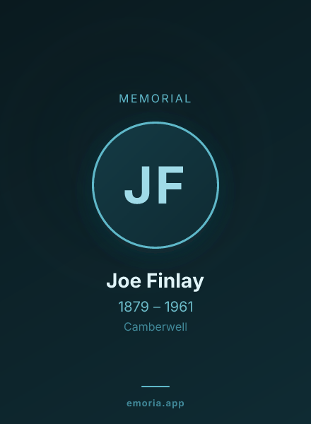 Memorial portrait of Joe Finlay