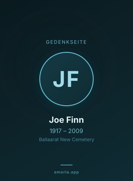 Gedenkportrait von Joe Finn