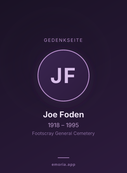 Gedenkportrait von Joe Foden