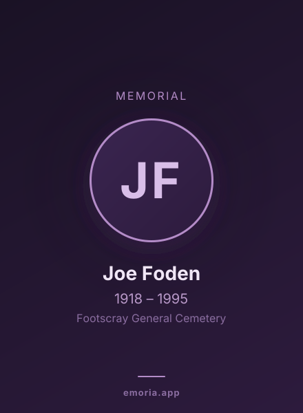 Memorial portrait of Joe Foden