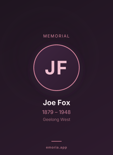 Memorial portrait of Joe Fox