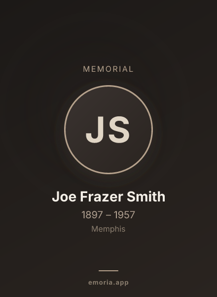 Memorial portrait of Joe Frazer Smith