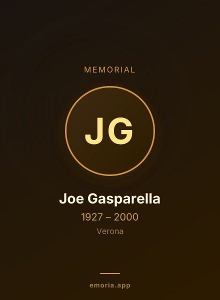 Memorial portrait of Joe Gasparella