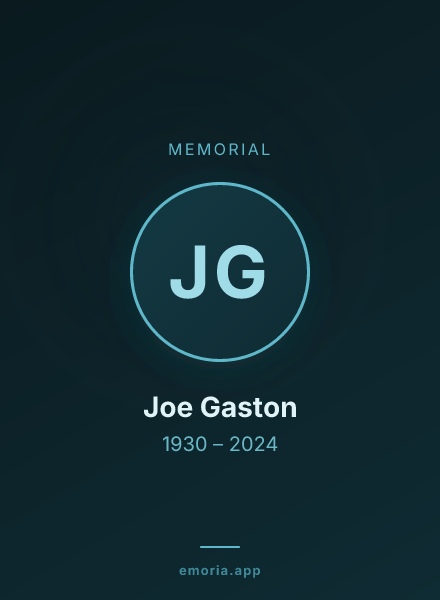 Memorial portrait of Joe Gaston