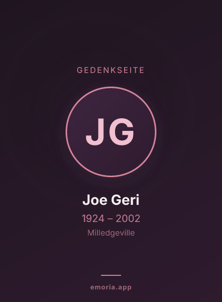 Gedenkportrait von Joe Geri