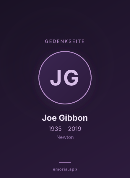 Gedenkportrait von Joe Gibbon