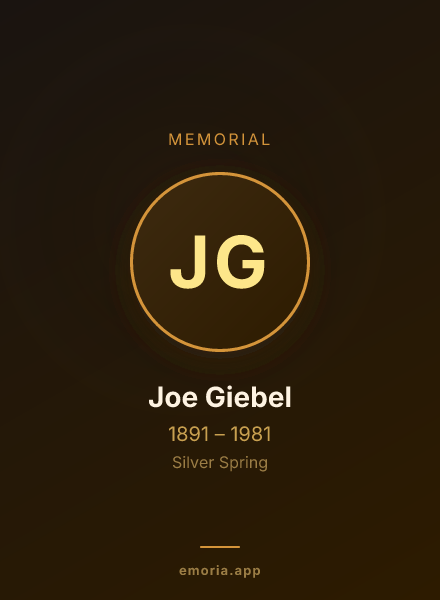 Memorial portrait of Joe Giebel