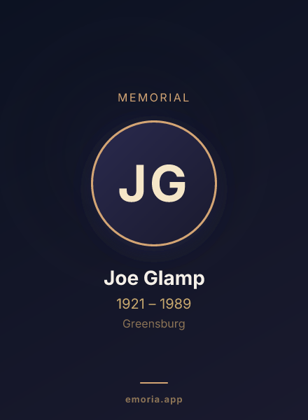 Memorial portrait of Joe Glamp