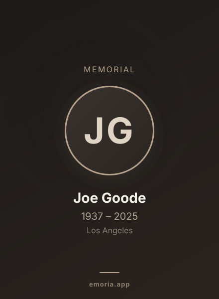 Memorial portrait of Joe Goode